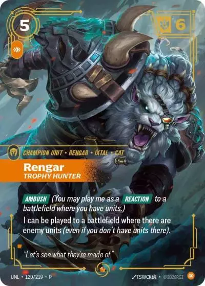 Rengar, Trophy Hunter - UNL-120-p - Promotional Cards - Riftbound card